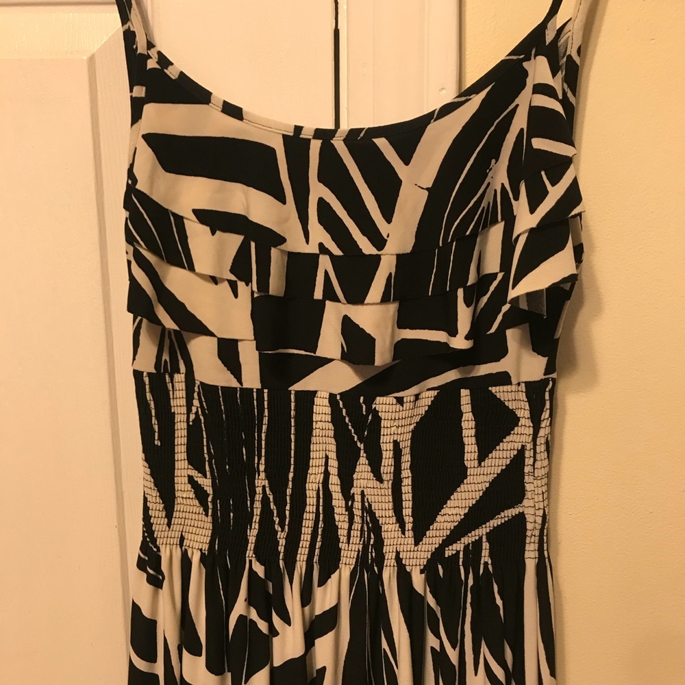 black and white sinched waist dress from DL+SP